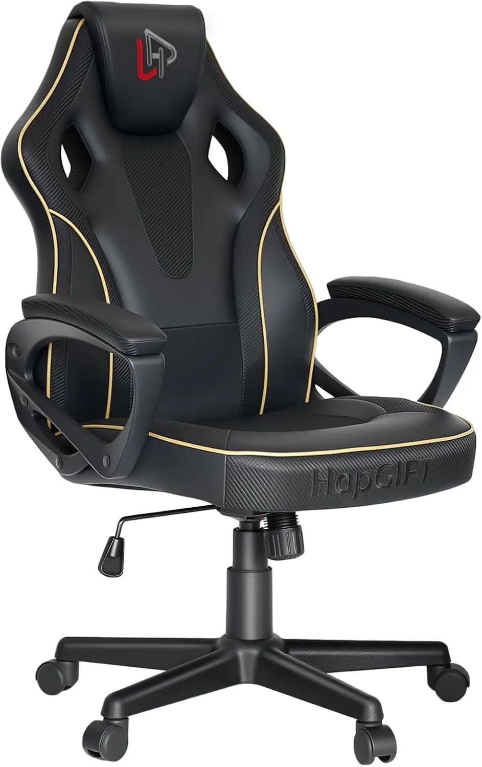 HapGIFT Gaming Chair, Ergonomic Computer Gaming Chairs with Link Armrest, PU Leather Video Game