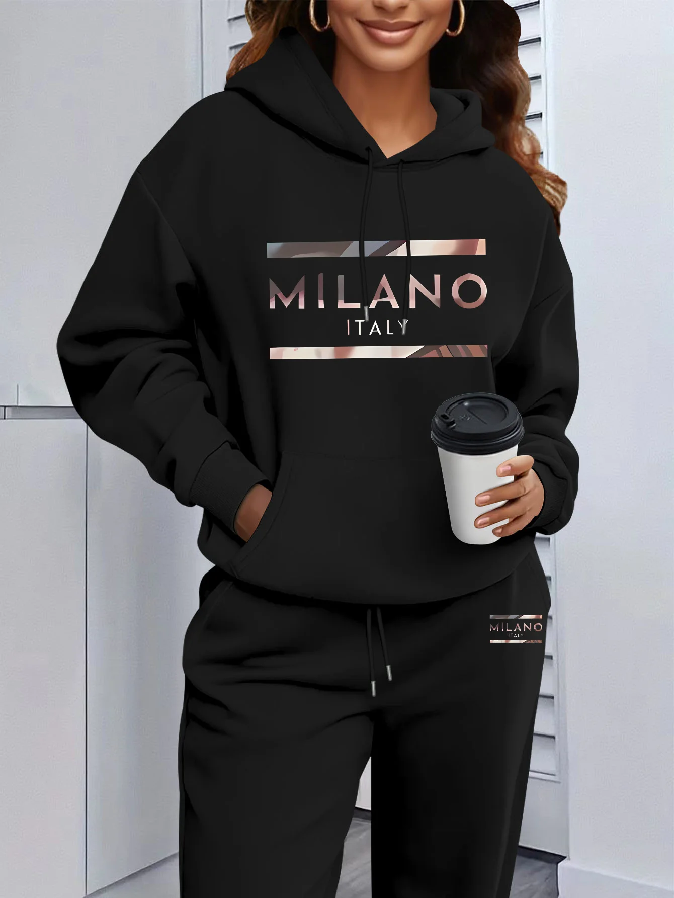 2026 Womens Print Hooded Sweatshirts Suit High Quality Hot Sales Outfits Clothing Fashion Casual
