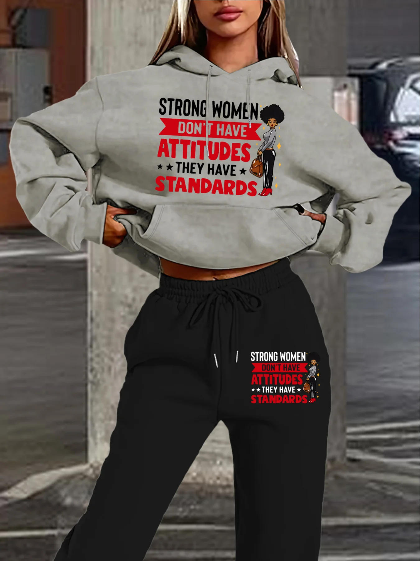 2026 New Women Hoodie Sweatpants Set Long Sleeve Hooded 2 Piece Outfit Casual Tracksuit Kangaroo